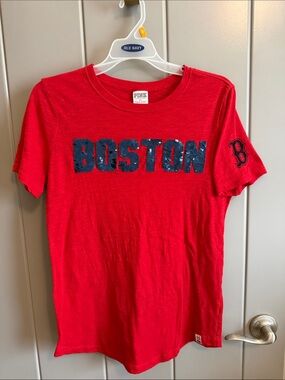 PINK MLB Red Sox Bling Tee